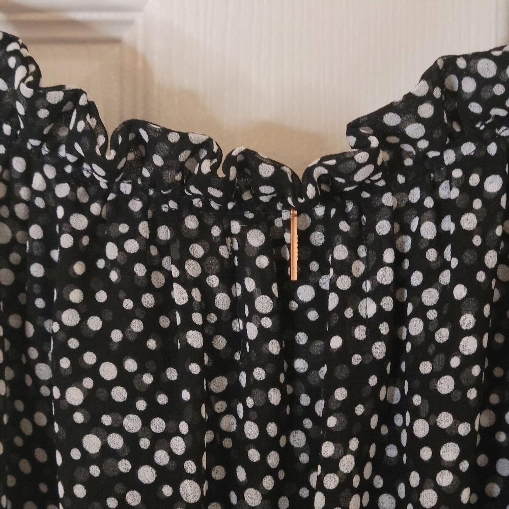 MISA Los Angeles Black Polka Dot Ruffle Tiered Dress XS - Picture 5 of 11